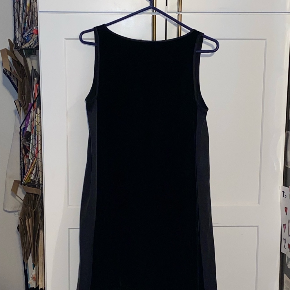 Eileen Fisher Black Velvet Silk Tunic V-Neck Mini Dress - Picture 10 of 10
